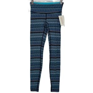 Womens Lululemon Wunder Under Pant III Space Dye Twist Blue Black Leggings Sz 4